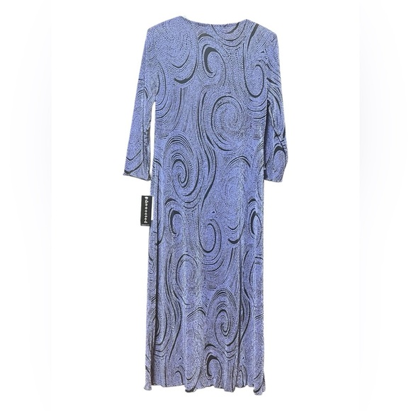 Connected Apparel Purple & Black Swirl Dress with Attached Jacket – Size 12 - Picture 2 of 4